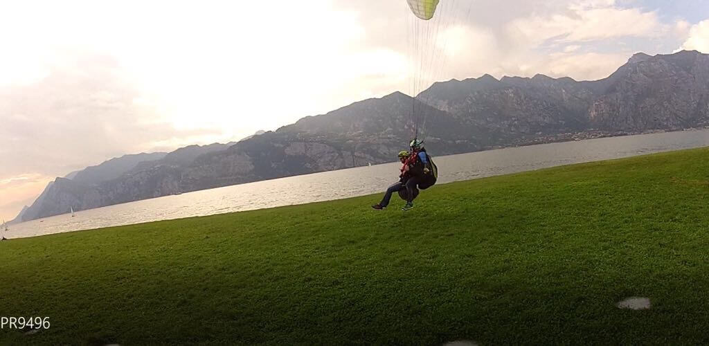 Andy landing paragliding Malcesine Lake Garda