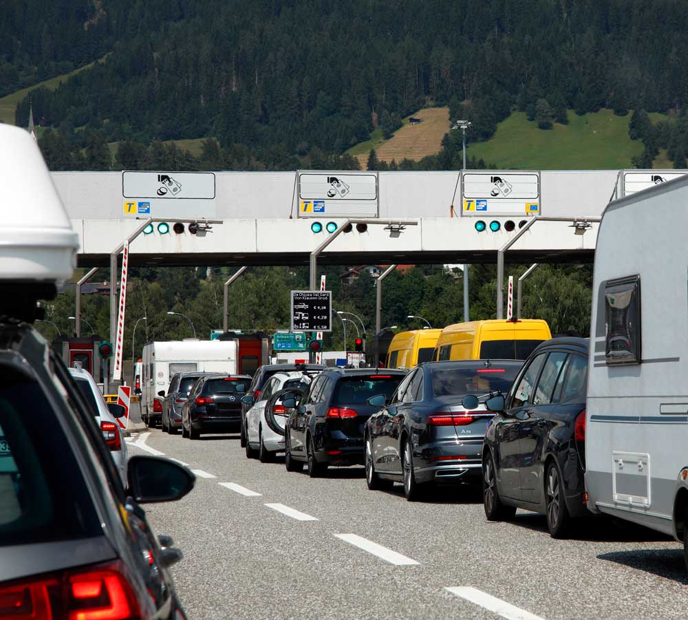 Toll booth in Italy for car tolls