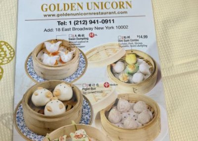 Speisekarte Golden Unicorn, New York Chinatown