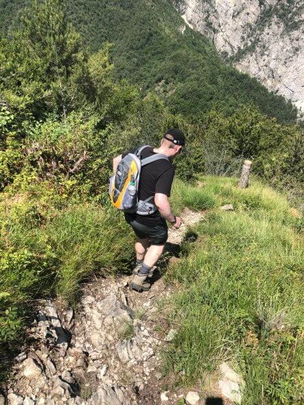 Andy return hike Monte Bestone