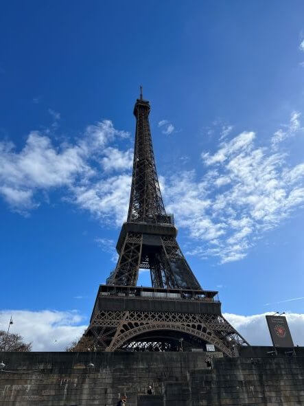 Eiffel Tower Paris blue sky