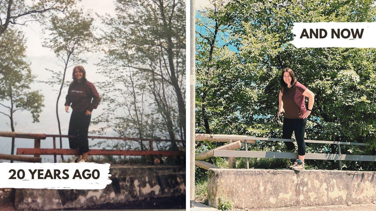 Käthe 20 years ago and today, Lake Garda