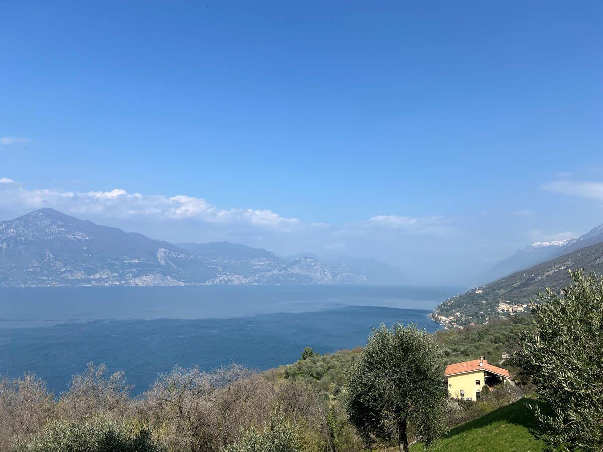 View of Lake Garda from the east side to the west side