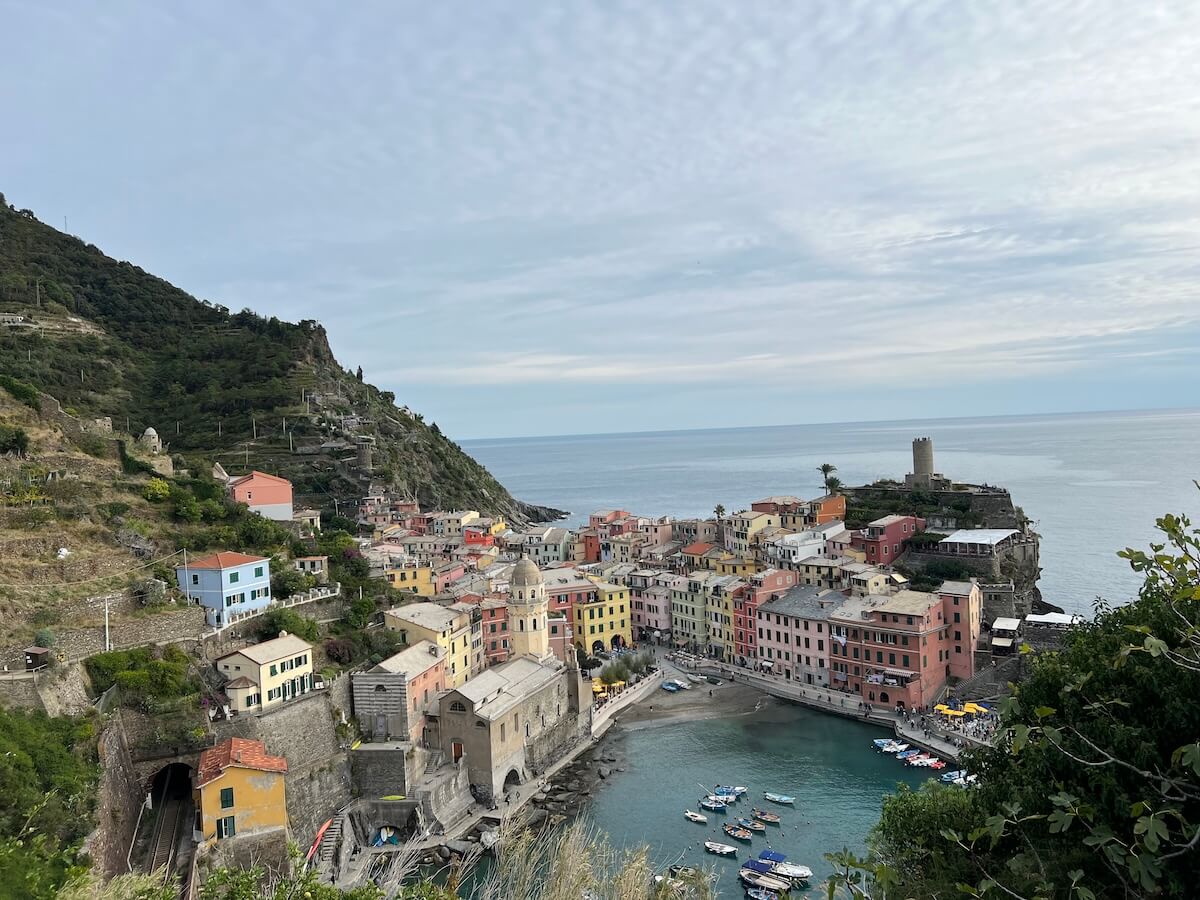 Vernazza in the Cinque Terre, picture from the hiking trail towards Monterosso