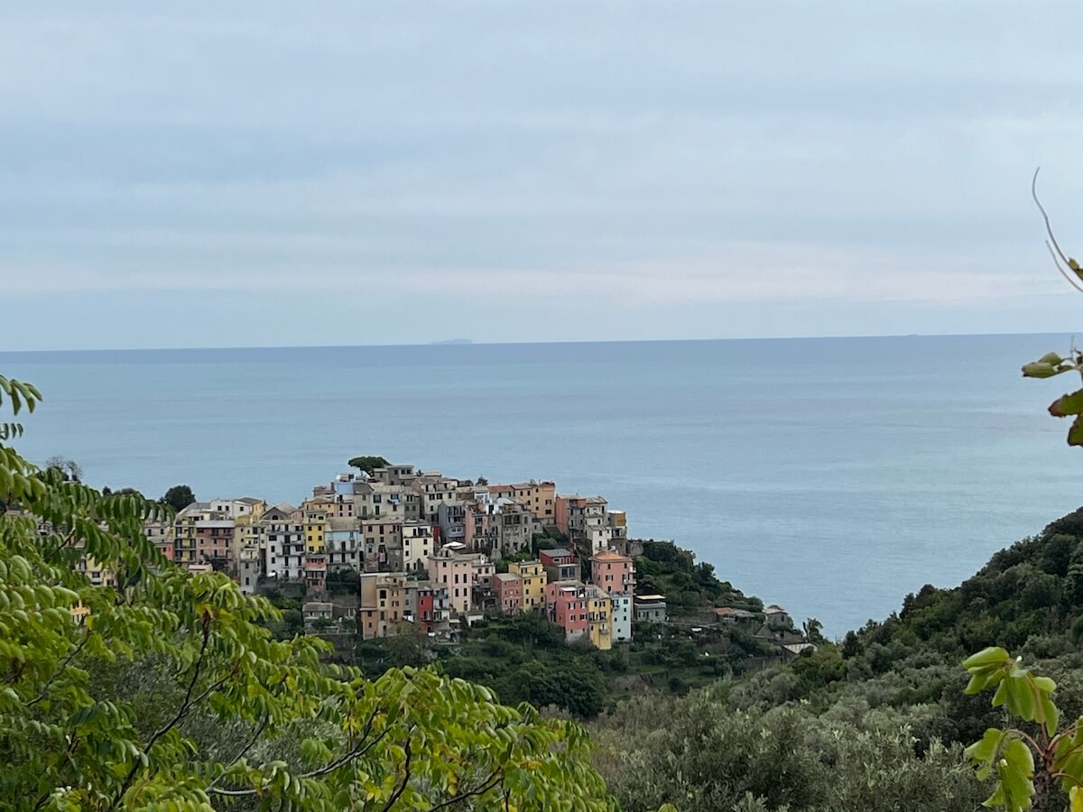 Corniglia in the Cinque Terre photographed from the hiking trail to Corniglia