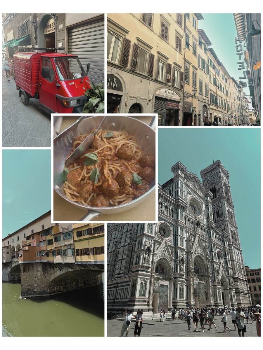 a collage of a city